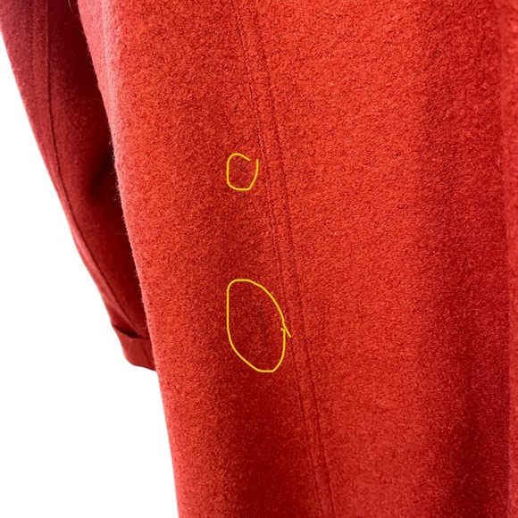 Vintage handmade rust wool felt coat button down M zip pockets - Picture 10 of 12